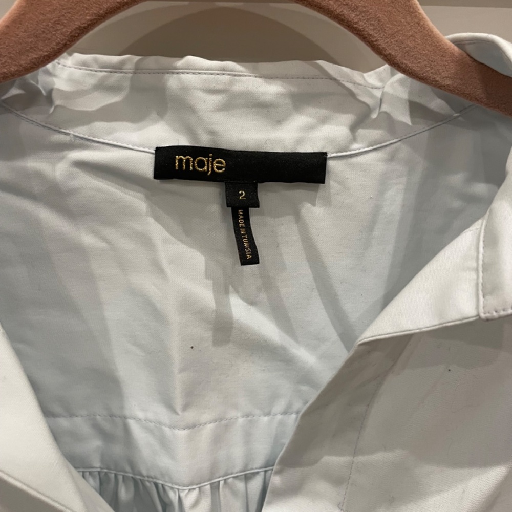 Maje Button Down Light Blue Size 2 - image 2